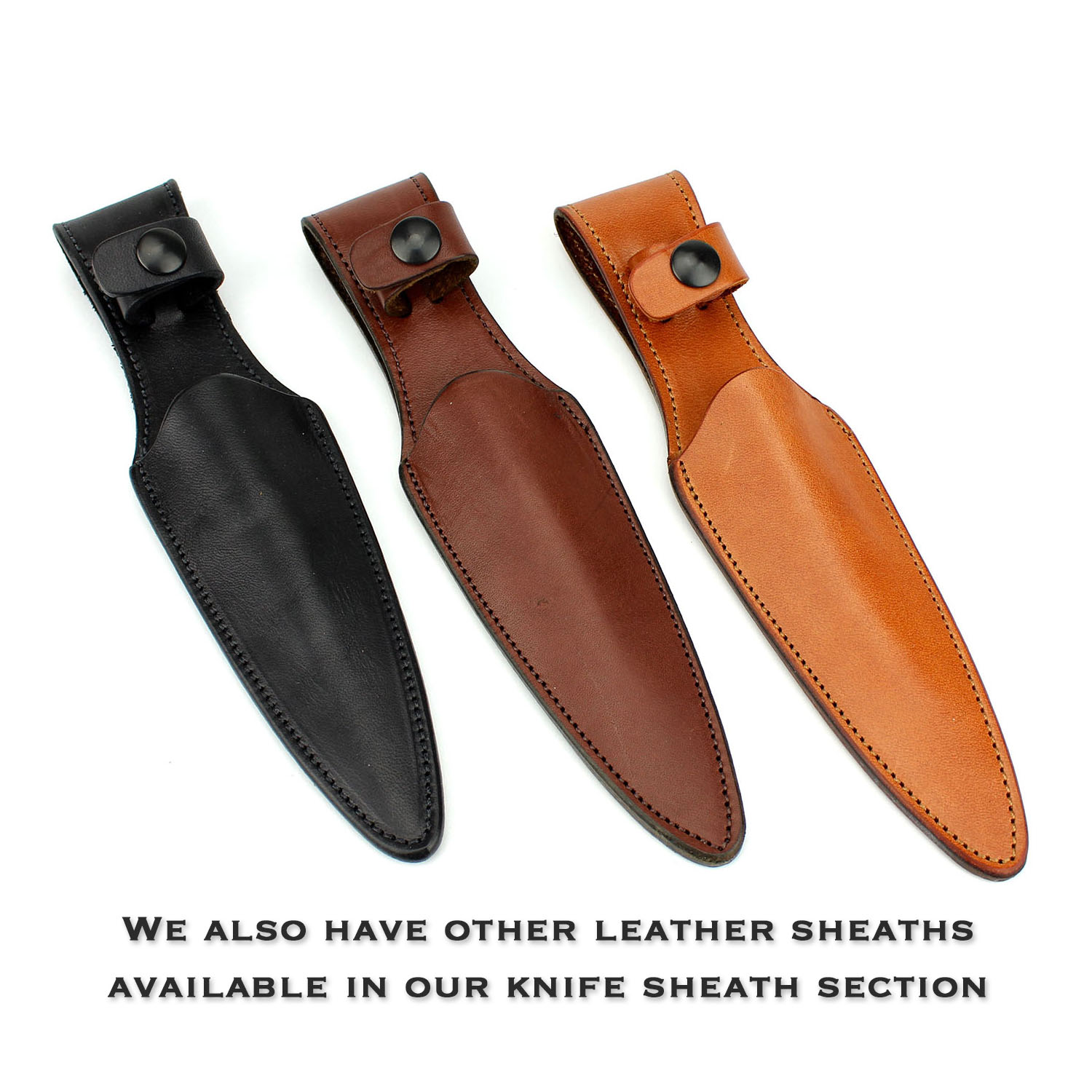 Leather Knife Sheath for Railroad Spike Daggers Black Northern