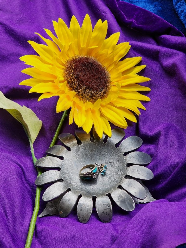 Forged Iron Sunflower Dish Northern Crescent Iron